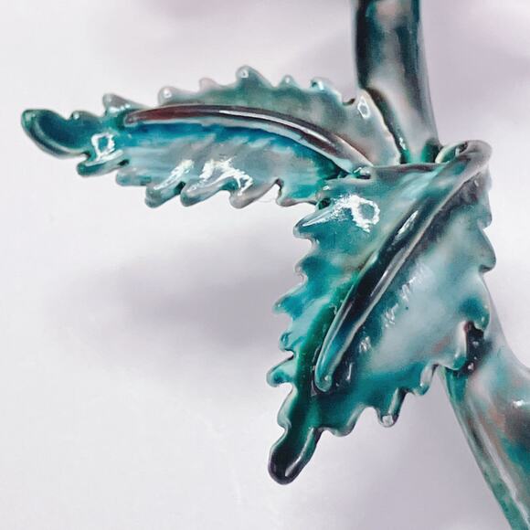 Vintage 70s 80s Red Enamel Rose Brooch Gold Tone Floral Pin Fun Flower Power - Picture 6 of 12